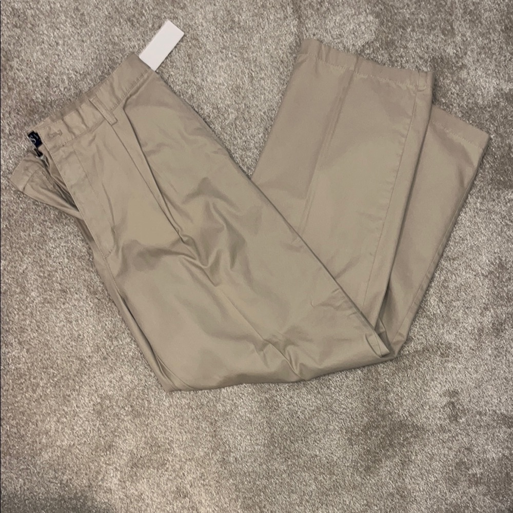 Chaps Tan Chinos Flat Front Straight Cut